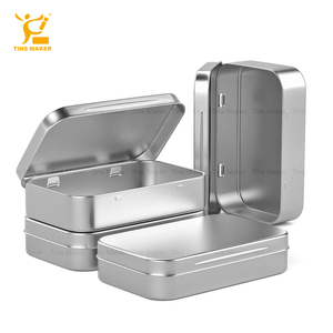 Contenedores de lata de acuarela personalizables Caja de latas con bisagras rectangulares de metal respetuosa con el medio ambiente para alimentos Embalaje de pasteles de dulces Navidad - Product Image 4