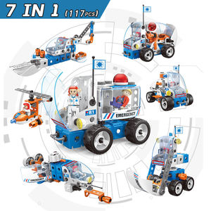 Kit de Construction STEM 7-en-1 de 117 Pièces : Ensemble de Vis et Écrous pour Véhicules, Jouet d'Ingénierie Créative pour Enfants de 5 Ans et Plus, Idéal comme Cadeau - Product Image 3