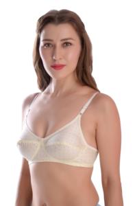 Soutien-gorge à bonnets couvrants imprimé en pur coton pour femme |   Coton non extensible avec finition brillante |   Sangles réglables |   U-Back |   Fermeture au dos - Product Image 5