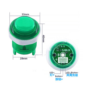 Aismartlink LED <span class=keywords><strong>Arcade</strong></span> <span class=keywords><strong>Joystick</strong></span> Tasten-Set Ellipsenförmiger Ovaler Stil 8-Wege-<span class=keywords><strong>Joystick</strong></span> +20 X LED <span class=keywords><strong>Arcade</strong></span>-Tasten für 2-Spieler-Videospiele - Product Image 3