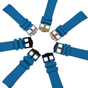 Correa de Reloj SKX007 de Caucho Vulcanizado de Primera Calidad, Color Azul Claro, 1.8mm 2.5mm, Orificios de 22mm - Product Image 1
