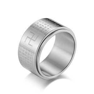 Ethnic style stainless steel <b>ring</b>, men's <b>ring</b>, rotating thumb <b>ring</b>, <b>titanium</b> steel jewelry wholesale. - Product Image 1