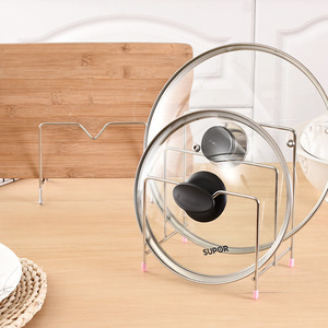 Support pour couvercles de casseroles Supor, rond en acier inoxydable avec support, organisateur de rangement pour cuisine - Product Image 1
