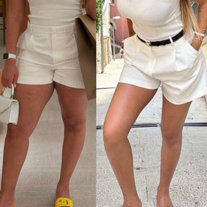 GX7907 Fashion Women New Summer Solid Street Wear Trendy Ladies <strong>Trouser</strong> High Waist Casual <strong>Shorts</strong> - Product Image 6