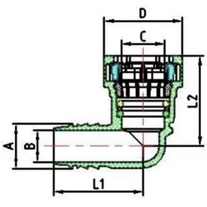 Connecteur rapide pour dirigeable Id14 15,82 mm pour conduites de carburant et d'urée, en plastique noir, coudé - Product Image 2