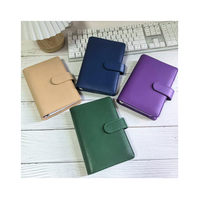 Top Vente 20 Couleur Portable Durable Personnalisé PU Cuir Budget Enveloppe Portefeuille Classeur Magnétique Journal PU Couverture En Cuir Cahier