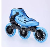 Patins à roulettes en ligne à quatre roues en carbone avec cadre en aluminium, bottes de course de vitesse, chaussures de roller professionnelles pour adolescents et adultes, entraînement