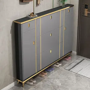 Luxury Modern Simple Modern Shoe Cabinet Home Entrance Door Porch Cabinet Large Capacity Storage Against The Wall Shoe Rack
