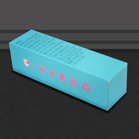 Boîte d'emballage cosmétique personnalisée en carton blanc rectangulaire avec couvercle rabattable, imprimée en rose et bleu, vente en gros