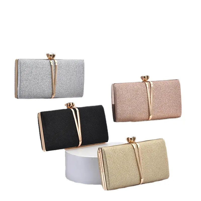 Cross-Border Supply European And American Fashion Clutch Bags Sequins Elegant Dress Dinner Bags One Shoulder Diagonal Pu Bag