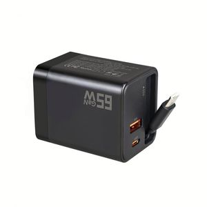 High 65W GaN Multi Port 3 in 1 Retractable Telescopic PD Super Fast Charging Head Adapter US Wall Phone Charger <b>Plug</b> for iPhone - Product Image 4
