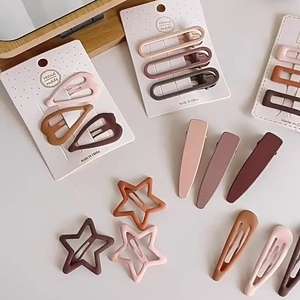 Sıcak satış 3 adet/set Metal saç tokası takım moda pembe klipler kızlar için saç aksesuarları - Product Image 5