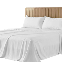 Ensemble de draps de lit en coton 100% personnalisable avec taies d'oreiller certifié OEKO-TEX 200TC perméable à l'air