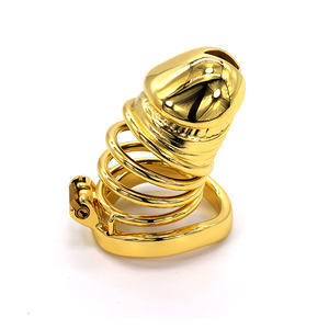 Sexspielzeug Shop Gold Edelstahl Penis Lock Kreis Bogen Ring männliche Keuschheit Schloss Hahn Käfig Dildo Mann sm Fetisch - Product Image 2