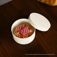 Boîte à dessert ronde en bois de peuplier pour cheesecake basque, gravée et personnalisable, pour pâtisserie, aliments et cadeaux