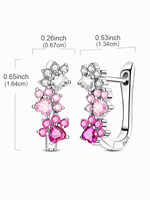 Anting-anting kancing kucing SPJ terlaris, perak sterling S925, warna pink, zirkonia kubik 5A, perhiasan kucing lucu untuk wanita, grosir