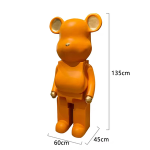 Escultura de Oso de Resina de Alta Calidad, Estilo <span class=keywords><strong>Bearbrick</strong></span>, Grande, Pintada a Mano, Decoración Artística para el Hogar o Centros Comerciales - Product Image 2