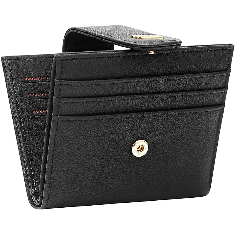 Dompet Mini Bisnis Pria Wanita, dompet kulit ramping minimalis tempat kartu pemblokir