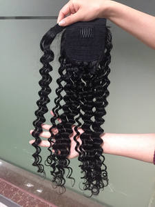 Prêle 10 -30 pouces naturel brésilien bouclés cheveux humains envelopper autour <span class=keywords><strong>de</strong></span> queues <span class=keywords><strong>de</strong></span> <span class=keywords><strong>cheval</strong></span> cordon pince griffe cheveux <span class=keywords><strong>queue</strong></span> <span class=keywords><strong>de</strong></span> <span class=keywords><strong>cheval</strong></span> Extensions - Product Image 3