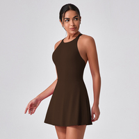 Rok Tenis Wanita Berkualitas Tinggi, Lipit, Atletis, Tanpa Lengan, Elastis Tinggi, Cepat Kering, Spandex/Nilon, Slim Fit, Untuk Olahraga Musim Panas