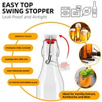 Bouteilles en verre à bouchon basculant 8,5 oz de qualité alimentaire compatibles avec les diffuseurs à bâtonnets pour la fermentation de bière, de vinaigre et de limoncello