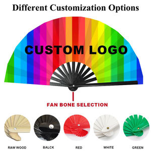 Expédition rapide, en stock, nouveaux motifs, impression personnalisée, éventails pliants de 13 pouces, grands, pliables, à claquement, pour la danse en ligne - Product Image 5