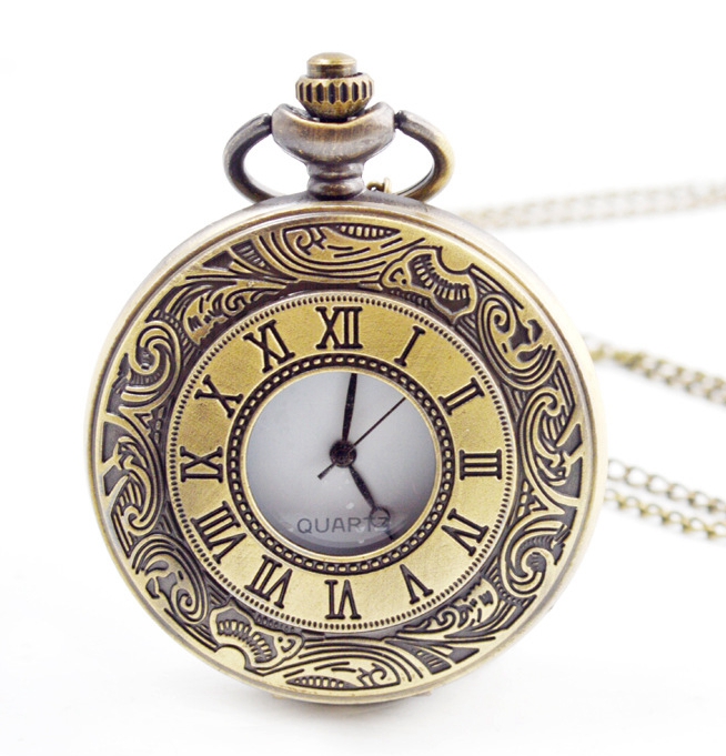 Классические антикварные винтажные бронзовые Кварцевые римские карманные часы из нержавеющей стали