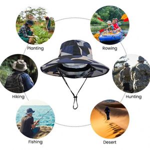 Wholesale Outdoor Fisherman Hiking Bucket <b>Hat</b> <b>Summer</b> Camo Bonnie <b>Hat</b> With Sun Protection for Fishing & Cycling - Product Image 4