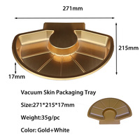 Wegwerp blister ventilatorvormige VSP-schaal gouden food grade plastic verpakking voor fruit, vlees, geschikt voor supermarkt, kantine, restaurant