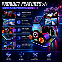 Jeux à monnayeur : Machine de jeu de course virtuelle HD avec volant, offrant une expérience de conduite réaliste