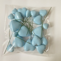 Fausses boules or argent rouge bleu rose en forme de coeur, décoration de gâteau d'anniversaire, fournisseurs, 20 pièces/sac