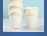 Gobelets en papier blanc biodégradables jetables avec logo personnalisé, doublure PLA 12oz, style simple, 3.2g, pour fête, lot de 200