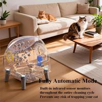 Bac à litière automatique intelligent pour chat de grande capacité 60L, nettoyage automatique, facile à nettoyer, design ouvert, contrôle des odeurs, fonctionnement silencieux, multicolores