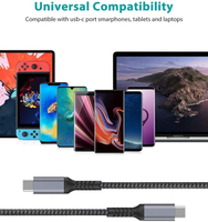 Cordon Usbc 1m 2m Nylon Tressé Chargeur Rapide 60 w 20v 3a Pd Charge Rapide Type c vers Usb-c 60 Watt 3 a Type-c Câble de Données Usb