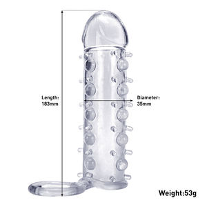 Jouets pour adultes Produits sexuels Condom en cristal Extenseur de pénis Manchon - Product Image 4