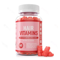 Gommes végétaliennes personnalisées pour la croissance des cheveux, ongles et peau, vitamine halal, pectine, bonbons pour la pousse des cheveux Ours