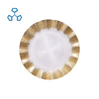 Assiettes de présentation en verre floral vert de luxe, vaisselle durable pour les dîners, assiettes élégantes pour les mariages, ensembles d'assiettes