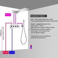 Pommeau de douche à installation dissimulée en acier inoxydable ensemble de douche à encastrer multifonction robinets de bain et de douche
