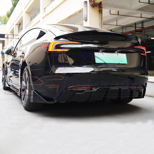 Accesorios para automóviles 2023 + Kit aerodinámico de estilo rápido negro brillante Kit de carrocería difusor de falda lateral de labio delantero para Tesla <span class=keywords><strong>Model</strong></span> <span class=keywords><strong>3</strong></span> - Product Image 5