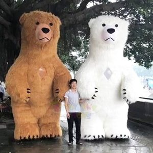Disfraz de Mascota de Oso Polar Inflable Gigante, Traje Peludo para Adultos, Ideal para Inauguraciones de Centros Comerciales, Festivales de Hielo y Desfiles Callejeros - Product Image 3