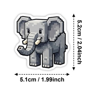Nuevo Set de 50 Pegatinas de Animales Estilo Pixel, Lindas Pegatinas Cuadradas de Dibujos Animados para Decorar Botellas de Agua y Diarios - Product Image 5