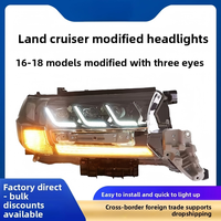 Nouvel ensemble de phares avec projecteurs LED à trois yeux 12V 55W pour Land Cruiser 2016-2018 pour la modification