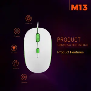 De Buena Calidad Mini M13 Usb Flat Mouse Slim Mouse <span class=keywords><strong>Ratones</strong></span> ópticos con cable Pc Computadora y portátiles Accesorios 1,2 m Cable 3D Mouse - Product Image 2