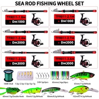 Ensemble canne à pêche et moulinet, mini canne télescopique portable + moulinet spinning, ligne de pêche, kits d'appâts et de matériel de pêche, cadeau