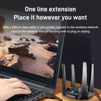 Adaptador WiFi 6 Profesional BE3000 sin Controladores, 3000Mbps USB 3.0 de Alta Ganancia con 4 Antenas para PC de Escritorio con Windows 10/11