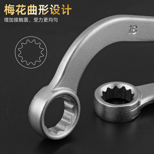 S Type Wrench <b>Set</b> 5 <b>Pc</b> Metric Chrome Vanadium Steel Single End Serrated Jaw Industrial Grade Manual Operation - Product Image 1