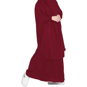 ขายส่งคลาสสิกและสง่างามสวดมนต์อิสลาม Abaya เสื้อผ้าสีทึบกระโปรงยาวชุดมุสลิม