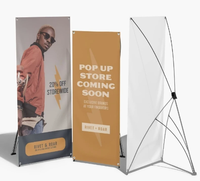 Bannière en vinyle imprimée sur mesure, cadre en X, portable pour les salons professionnels et la publicité commerciale
