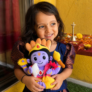 Peluche douce musicale du Seigneur Vishnu pour enfants, jouet sûr en tissu, jouet éducatif culturel hindou pour la connaissance des chants et des mantras - Product Image 3