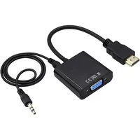 Doonjiey HDMI zu VGA Converter Adapter Video Cable mit 3.5mm Stereo Audio HDMI Male zu VGA Female 1080P Adapter